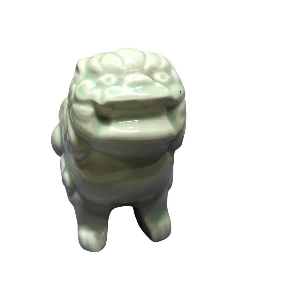 Foo Dog Candle Holder—VNT MCM Celadon Green Asian Style Figure